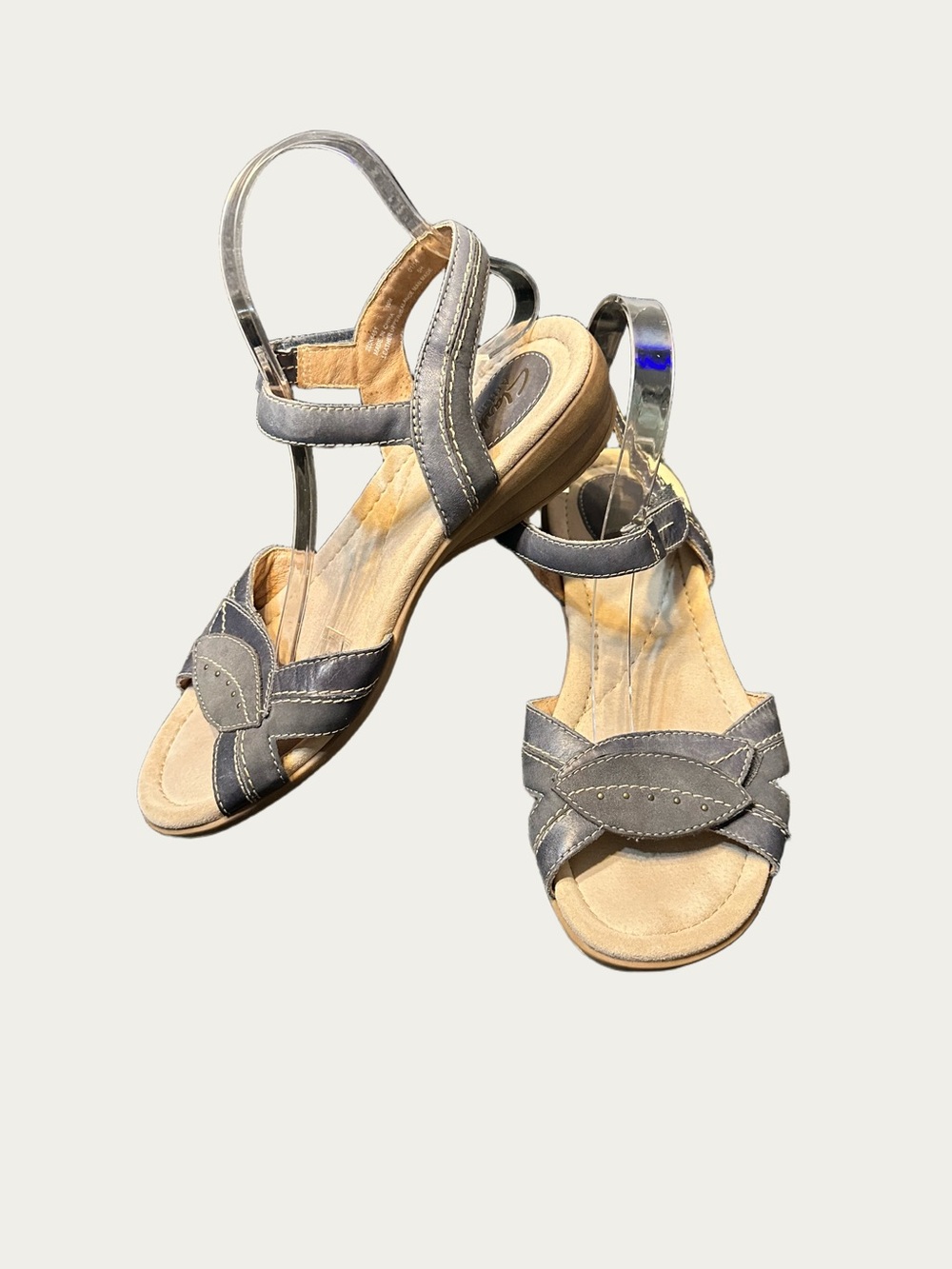 Clarks Women's Grey Strappy Comfort Sandals Size 10